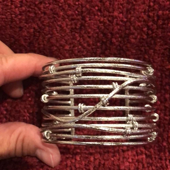 NWT White Rhodium Clad Cuff Bracelet - Picture 5 of 9